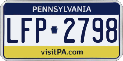 PA license plate LFP2798
