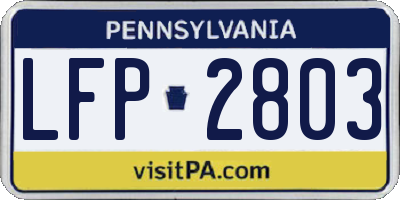 PA license plate LFP2803