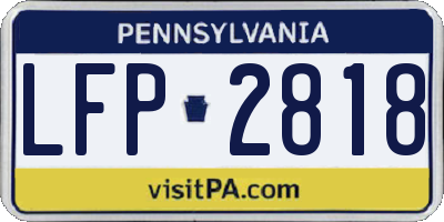 PA license plate LFP2818