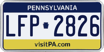 PA license plate LFP2826