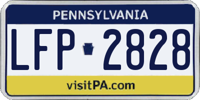 PA license plate LFP2828