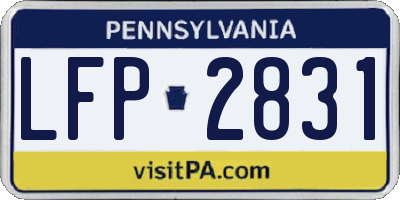 PA license plate LFP2831