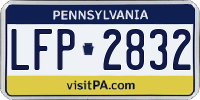 PA license plate LFP2832