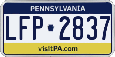 PA license plate LFP2837