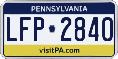PA license plate LFP2840