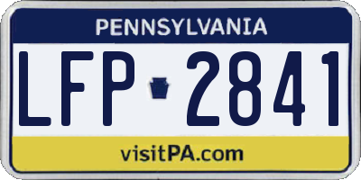 PA license plate LFP2841