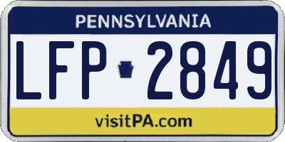 PA license plate LFP2849