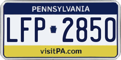 PA license plate LFP2850