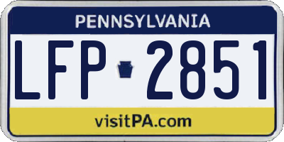 PA license plate LFP2851