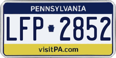PA license plate LFP2852