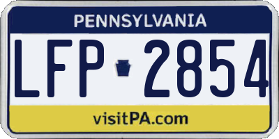 PA license plate LFP2854