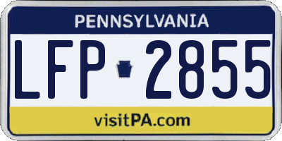 PA license plate LFP2855