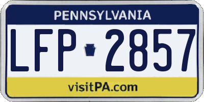 PA license plate LFP2857