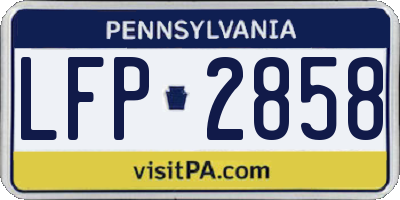 PA license plate LFP2858