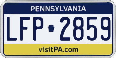 PA license plate LFP2859