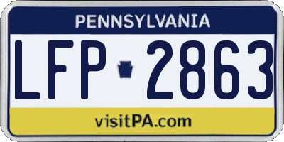 PA license plate LFP2863