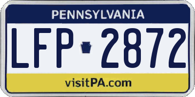 PA license plate LFP2872