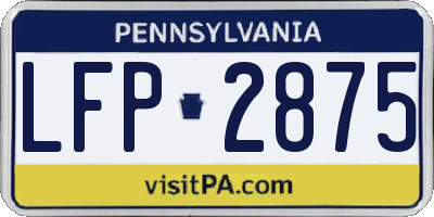 PA license plate LFP2875