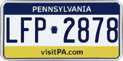 PA license plate LFP2878