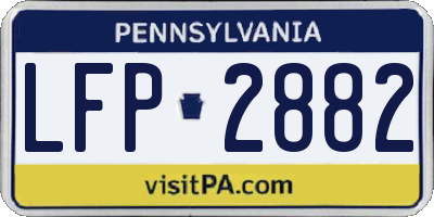 PA license plate LFP2882