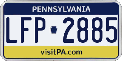 PA license plate LFP2885