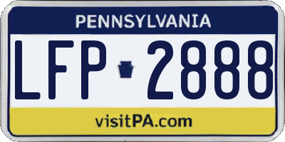 PA license plate LFP2888