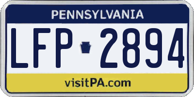 PA license plate LFP2894