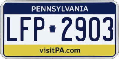 PA license plate LFP2903