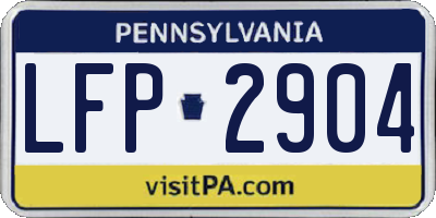 PA license plate LFP2904