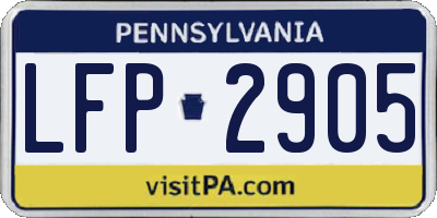 PA license plate LFP2905