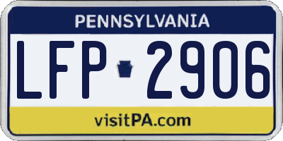 PA license plate LFP2906