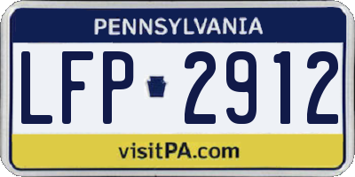 PA license plate LFP2912