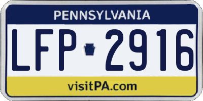PA license plate LFP2916