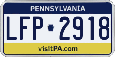 PA license plate LFP2918