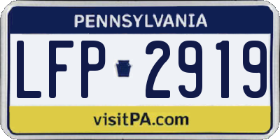 PA license plate LFP2919