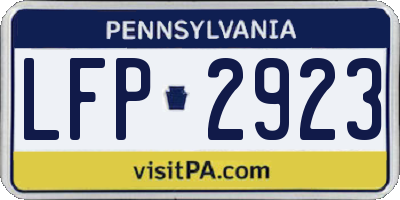 PA license plate LFP2923