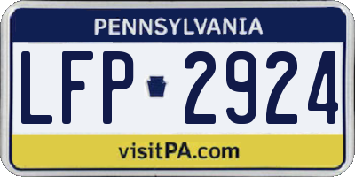 PA license plate LFP2924