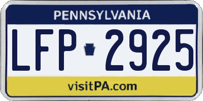 PA license plate LFP2925