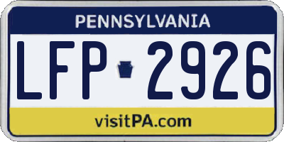 PA license plate LFP2926