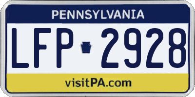PA license plate LFP2928