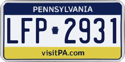 PA license plate LFP2931