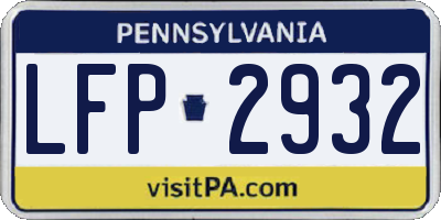 PA license plate LFP2932