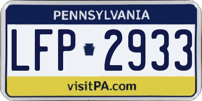 PA license plate LFP2933