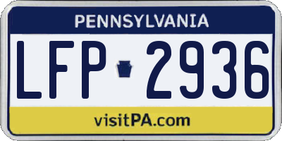 PA license plate LFP2936