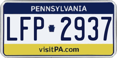 PA license plate LFP2937