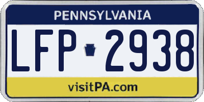 PA license plate LFP2938