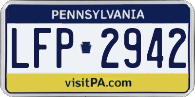 PA license plate LFP2942