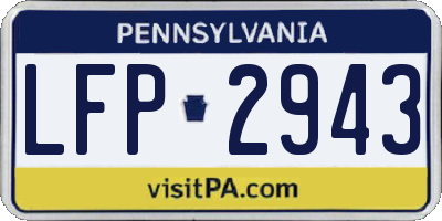 PA license plate LFP2943