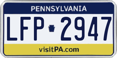 PA license plate LFP2947