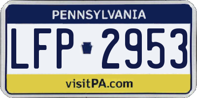 PA license plate LFP2953